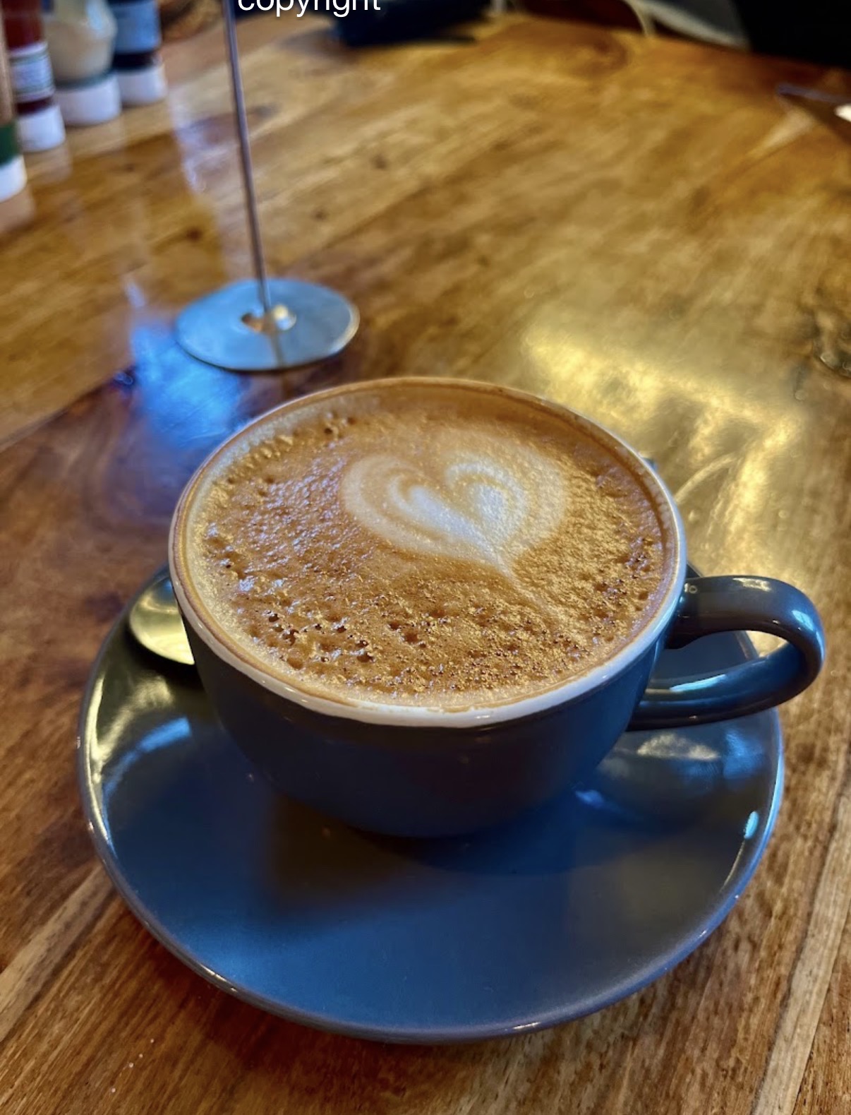 Latte art coffee at The Coo Bakehouse